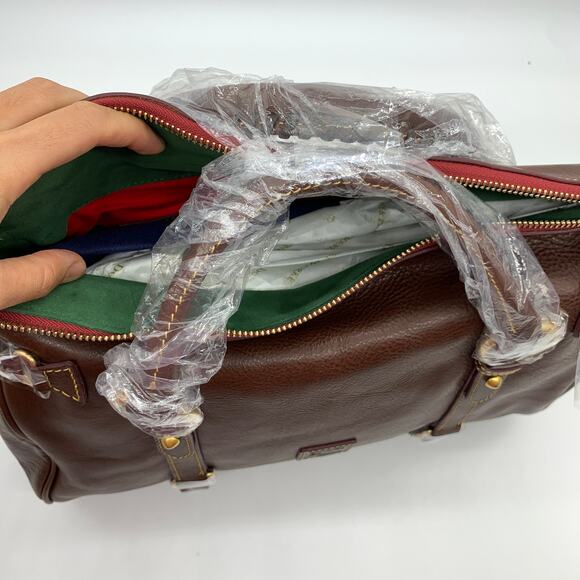 Dooney & Bourke Handbags Florentine Leather Satchel Brown Cheatnut Color - Picture 13 of 16